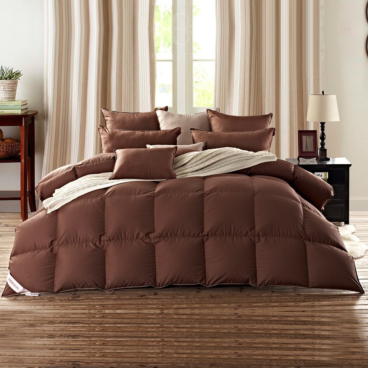4 Cheap brown down comforters